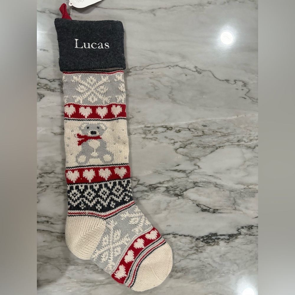 Pottery Barn Natural Fair Isle Stocking